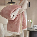GobekUsa Cozy Three-Layer Lamb Wool Sofa Blanket for Autumn & Winter Decor