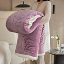 GobekUsa Cozy Three-Layer Lamb Wool Sofa Blanket for Autumn & Winter Decor