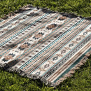 GobekUsa Cozy Nordic Camping Blanket and Sofa Cover – Boho Outdoor Line Blanket for Home and Hotel Decor