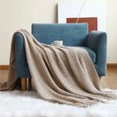 GobekUsa Cozy Nordic Knit Sofa Blanket with Tassels & Fleece Throw