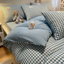 GobekUsa Cozy Plaid Duvet Cover | Simple Nordic Comforter Cover | Non-Fading Washed Cotton Bedding