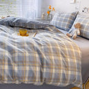 GobekUsa Cozy Plaid Duvet Cover | Simple Nordic Comforter Cover | Non-Fading Washed Cotton Bedding