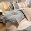 GobekUsa Cozy Plaid Duvet Cover | Simple Nordic Comforter Cover | Non-Fading Washed Cotton Bedding