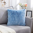 Cozy plush fur cushion cover white & grey living room pillowcase by Decorbites