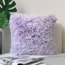 Cozy plush fur cushion cover white & grey living room pillowcase by Decorbites