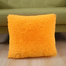 Cozy plush fur cushion cover white & grey living room pillowcase by Decorbites