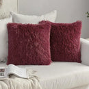 Cozy plush fur cushion cover white & grey living room pillowcase by Decorbites