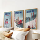 Girly Après Ski Set of 3 Posters. Chic Ski Resort Wall Decor by Wall Art Set