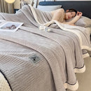 GobekUsa Cozy Striped Knitted Velvet Blanket