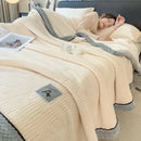 GobekUsa Cozy Striped Knitted Velvet Blanket