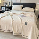 GobekUsa Cozy Striped Knitted Velvet Blanket