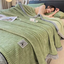GobekUsa Cozy Striped Knitted Velvet Blanket