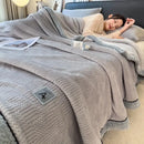 GobekUsa Cozy Striped Knitted Velvet Blanket