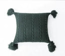 Cozy textured knit cushion cover with tassels for living room bed by Decorbites