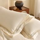 GobekUsa Cozy Velvet Lace Bedding Set: Duvet Cover, Sheet, Pillowcases - 4Pcs Warm & Stylish