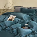 GobekUsa Cozy Velvet Lace Bedding Set: Duvet Cover, Sheet, Pillowcases - 4Pcs Warm & Stylish