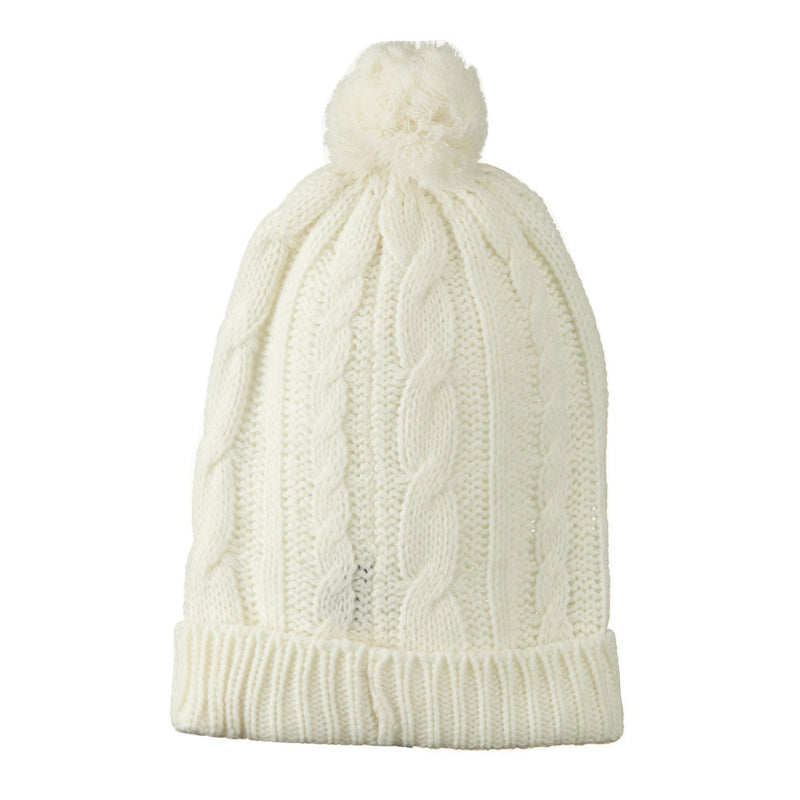 Cable Knit Hat with Pom Pom