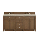 James Martin Bristol 72" Double Bathroom Vanity, Saddle Brown
