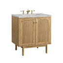 James Martin Laurent 30" Dual Mount Single Bathroom Vanity, Light Natural Oak