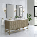 James Martin Emmeline 72" Double Bathroom Vanity, Pebble Oak