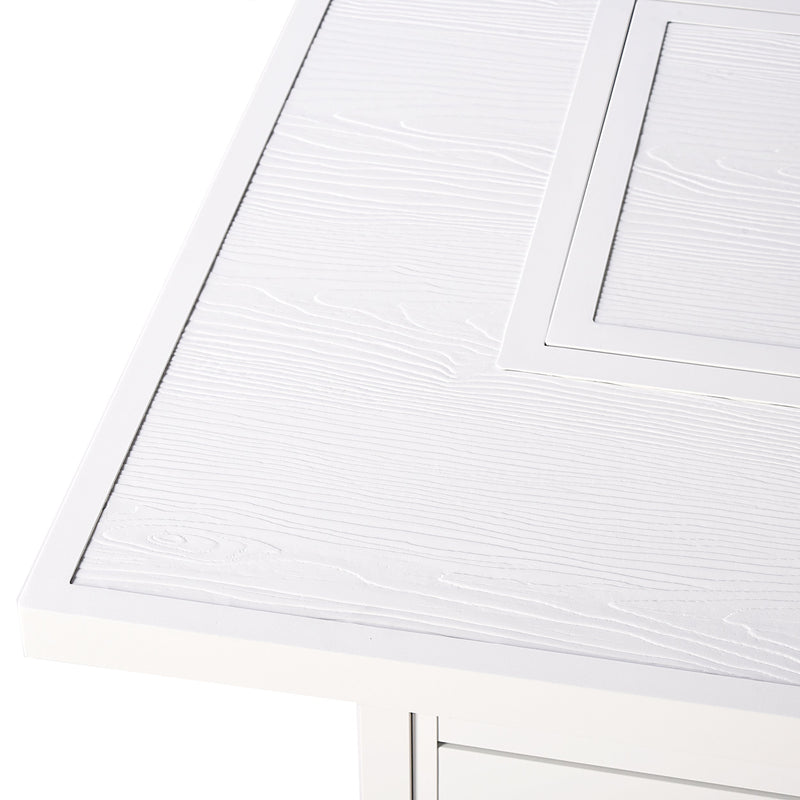 Aluminum 48-in Rectangular Propane Fire Table, Beads, Covers and Lid