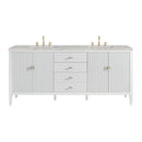 James Martin Myrrin 72" Double Bathroom Vanity, Bright White