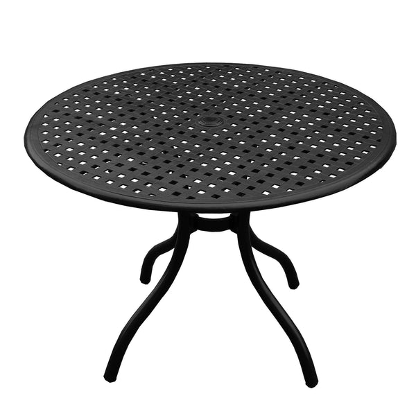 Outdoor Aluminum 5pc Round Black Patio Dining Set with Four Chairs, photo 2 of 7