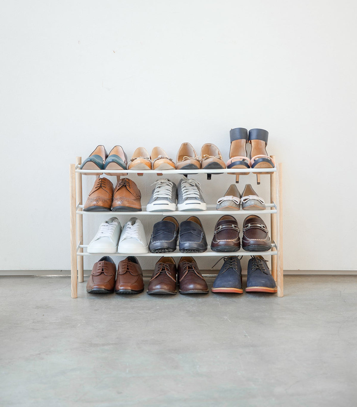 Expandable Shoe Rack (18" H)  - Steel + Wood, photo 3 of 15