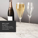 Raye Angled Crystal Prosecco Glasses Set of 2 by Viski
