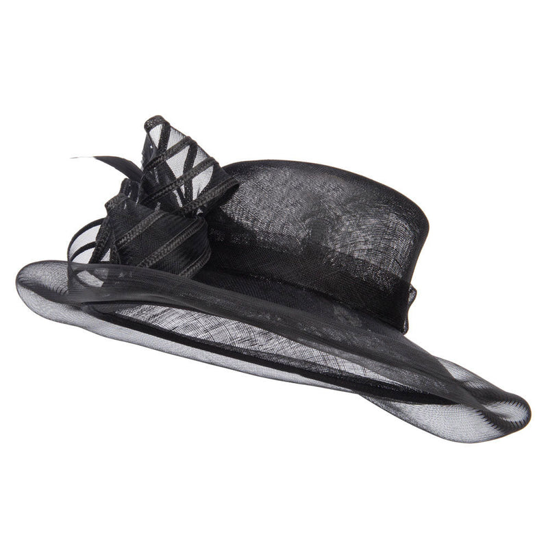 Crin Flower Feathers Sinamay Hat 3