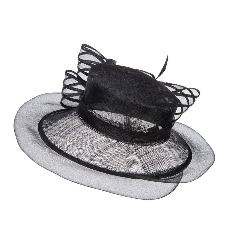 Crin Flower Feathers Sinamay Hat 3