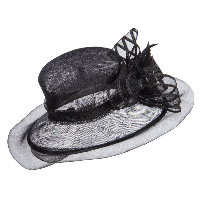 Crin Flower Feathers Sinamay Hat 3