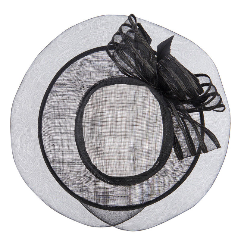 Crin Flower Feathers Sinamay Hat 3