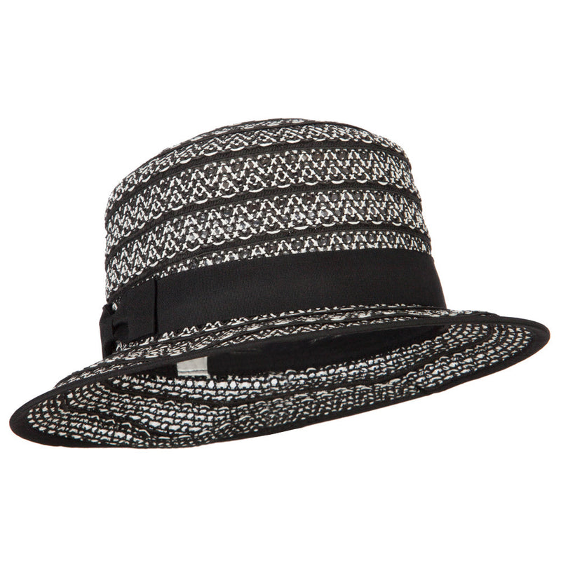 Women's Crochet Weave Paper Braid Boater Hat