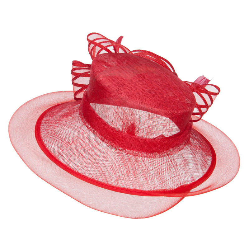 Crin Flower Feathers Sinamay Hat 3