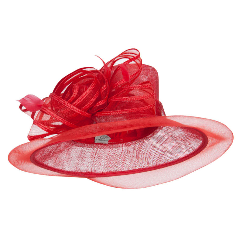 Crin Flower Feathers Sinamay Hat 3