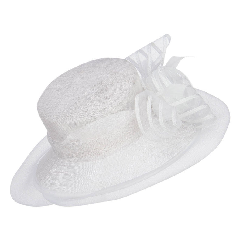 Crin Flower Feathers Sinamay Hat 3