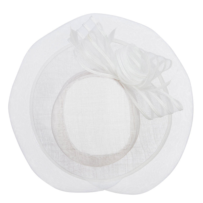 Crin Flower Feathers Sinamay Hat 3
