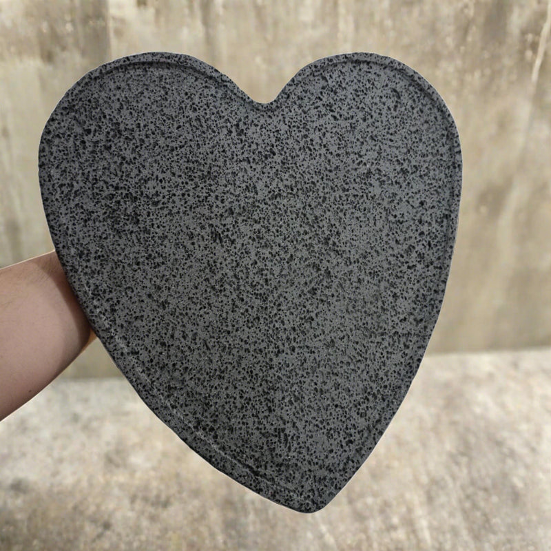 Heart Shaped Comal 12.5" x 13.3" Volcanic Stone comal corazon