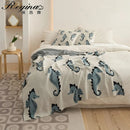 GobekUsa Cute Sea Horse Cotton Blanket