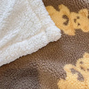 GobekUsa Little Bear Lamb Plush Blanket, Double Layered Warm Fleece Cover
