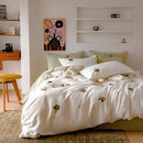 GobekUsa Embroidered Imitation Cashmere Bedding Set for Queen Bed Warm Winter Cozy Set