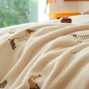 GobekUsa Embroidered Imitation Cashmere Bedding Set for Queen Bed Warm Winter Cozy Set