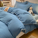 GobekUsa Cozy Shell Edges Bedding Set: Soft Duvet & Fitted Sheet for Autumn/Winter