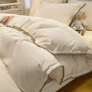 GobekUsa Cozy Shell Edges Bedding Set: Soft Duvet & Fitted Sheet for Autumn/Winter