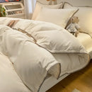 GobekUsa Cozy Shell Edges Bedding Set: Soft Duvet & Fitted Sheet for Autumn/Winter