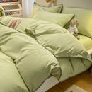 GobekUsa Cozy Shell Edges Bedding Set: Soft Duvet & Fitted Sheet for Autumn/Winter