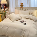 GobekUsa Cozy Shell Edges Bedding Set: Soft Duvet & Fitted Sheet for Autumn/Winter