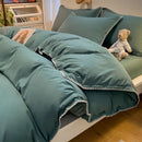 GobekUsa Cozy Shell Edges Bedding Set: Soft Duvet & Fitted Sheet for Autumn/Winter