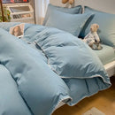 GobekUsa Cozy Shell Edges Bedding Set: Soft Duvet & Fitted Sheet for Autumn/Winter